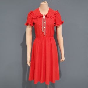 Vintage QR2 mini polka dot ruffled dress S